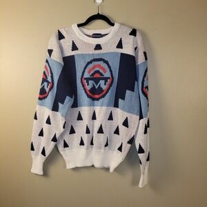 Vintage Manhattan Southwestern‎ Graphic Knit Sweater Aztec Geometric USA Made...